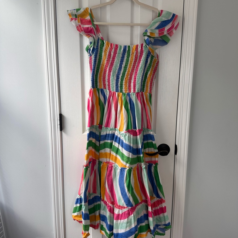 Crown & Ivy Pink and Blue Ruffled Tiered Sundress